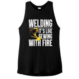 Best Welding Design Welder Welding Metal Weld Ladies PosiCharge Tri-Blend Wicking Tank