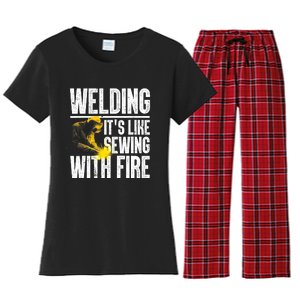 Best Welding Design Welder Welding Metal Weld Women's Flannel Pajama Set