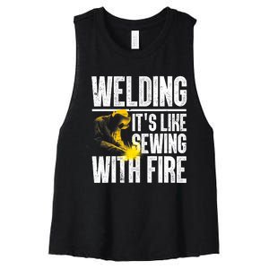 Best Welding Design Welder Welding Metal Weld Women's Racerback Cropped Tank