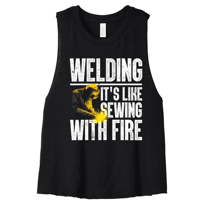 Best Welding Design Welder Welding Metal Weld Women's Racerback Cropped Tank