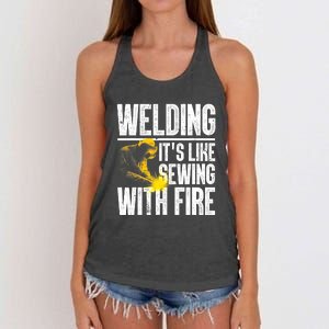 Best Welding Design Welder Welding Metal Weld Women's Knotted Racerback Tank