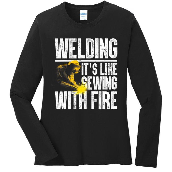 Best Welding Design Welder Welding Metal Weld Ladies Long Sleeve Shirt