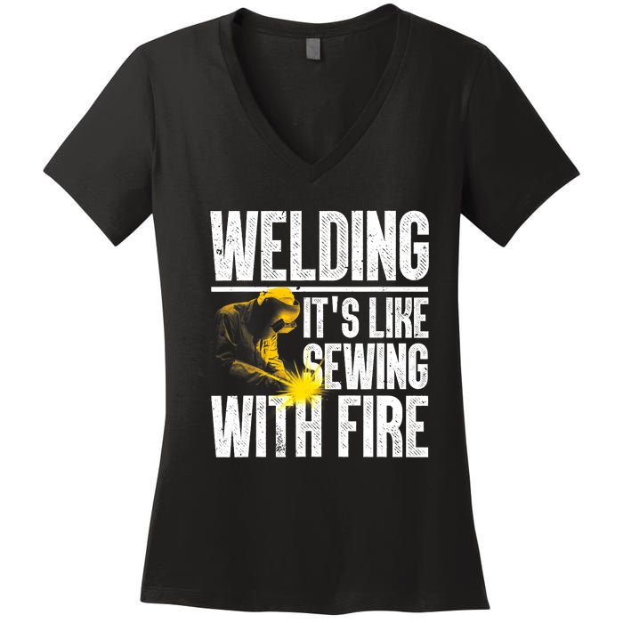 Best Welding Design Welder Welding Metal Weld Women's V-Neck T-Shirt