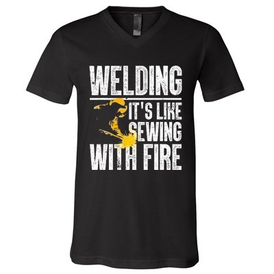 Best Welding Design For Wo Welder Welding Metal Weld V-Neck T-Shirt