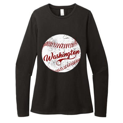 Baseball Washington DC Team Love Baseball National Pastim Womens CVC Long Sleeve Shirt