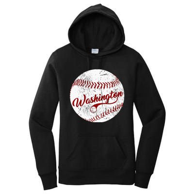 Baseball Washington DC Team Love Baseball National Pastim Women's Pullover Hoodie