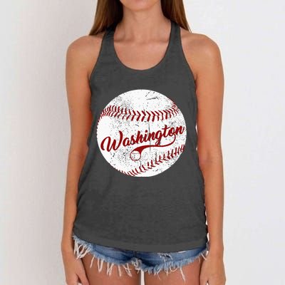 Baseball Washington DC Team Love Baseball National Pastim Women's Knotted Racerback Tank