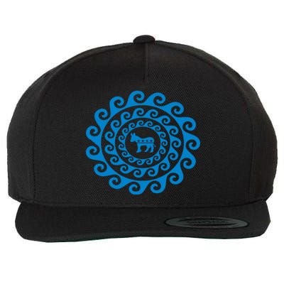 Blue Wave Dala Democratic Donkey Democrat Meaningful Gift Wool Snapback Cap