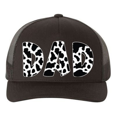 Black White Dad CowCow Animal Father Yupoong Adult 5-Panel Trucker Hat