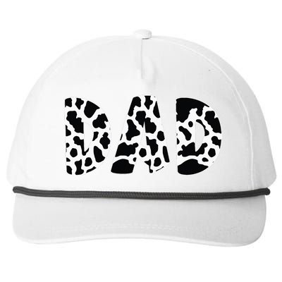 Black White Dad CowCow Animal Father Snapback Five-Panel Rope Hat