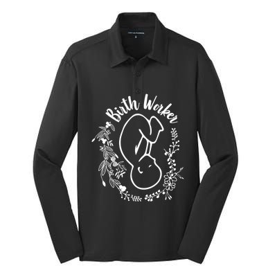 Birth Worker Doula Midwife Childbirth Educator Birth Coach Gift Silk Touch Performance Long Sleeve Polo