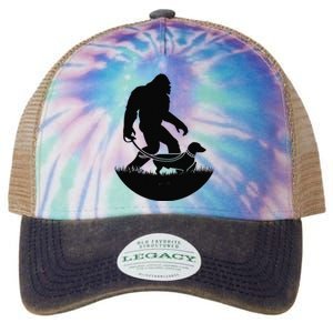 Bigfoot Walking Dachshund Dog Funny Sasquatch Wiener Dog Legacy Tie Dye Trucker Hat