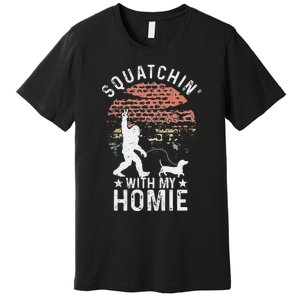 Bigfoot Walking Dachshund Tee Sasquatch Dog Lover Premium T-Shirt