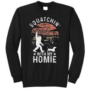 Bigfoot Walking Dachshund Tee Sasquatch Dog Lover Tall Sweatshirt