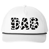  Black White Dad Cow Print Cowboy Animal Pattern Father Dad Snapback Five-Panel Rope Hat