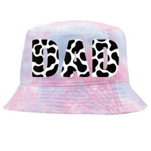  Black White Dad Cow Print Cowboy Animal Pattern Father Dad Tie-Dyed Bucket Hat