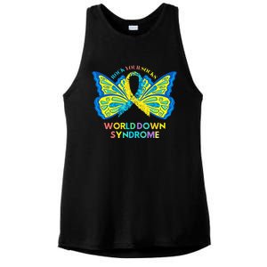 Butterfly World Down Syndrome Day Rock Your Socks Awareness Ladies PosiCharge Tri-Blend Wicking Tank