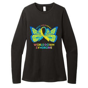 Butterfly World Down Syndrome Day Rock Your Socks Awareness Womens CVC Long Sleeve Shirt