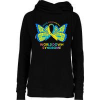 Butterfly World Down Syndrome Day Rock Your Socks Awareness Womens Funnel Neck Pullover Hood