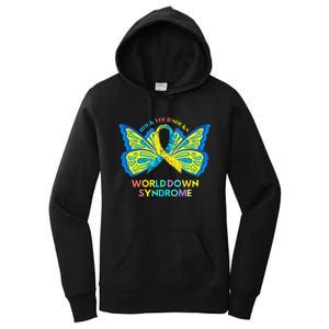 Butterfly World Down Syndrome Day Rock Your Socks Awareness Women's Pullover Hoodie