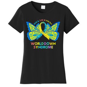 Butterfly World Down Syndrome Day Rock Your Socks Awareness Women's T-Shirt