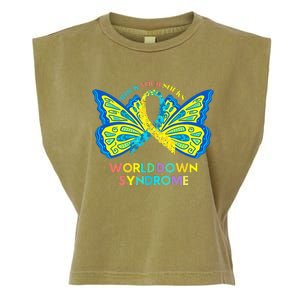 Butterfly World Down Syndrome Day Rock Your Socks Awareness Garment-Dyed Women's Muscle Tee