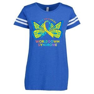 Butterfly World Down Syndrome Day Rock Your Socks Awareness Enza Ladies Jersey Football T-Shirt