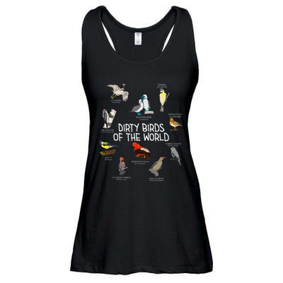 Bird Watching Dirty Birds Of The World Funny Birding Ladies Essential Flowy Tank