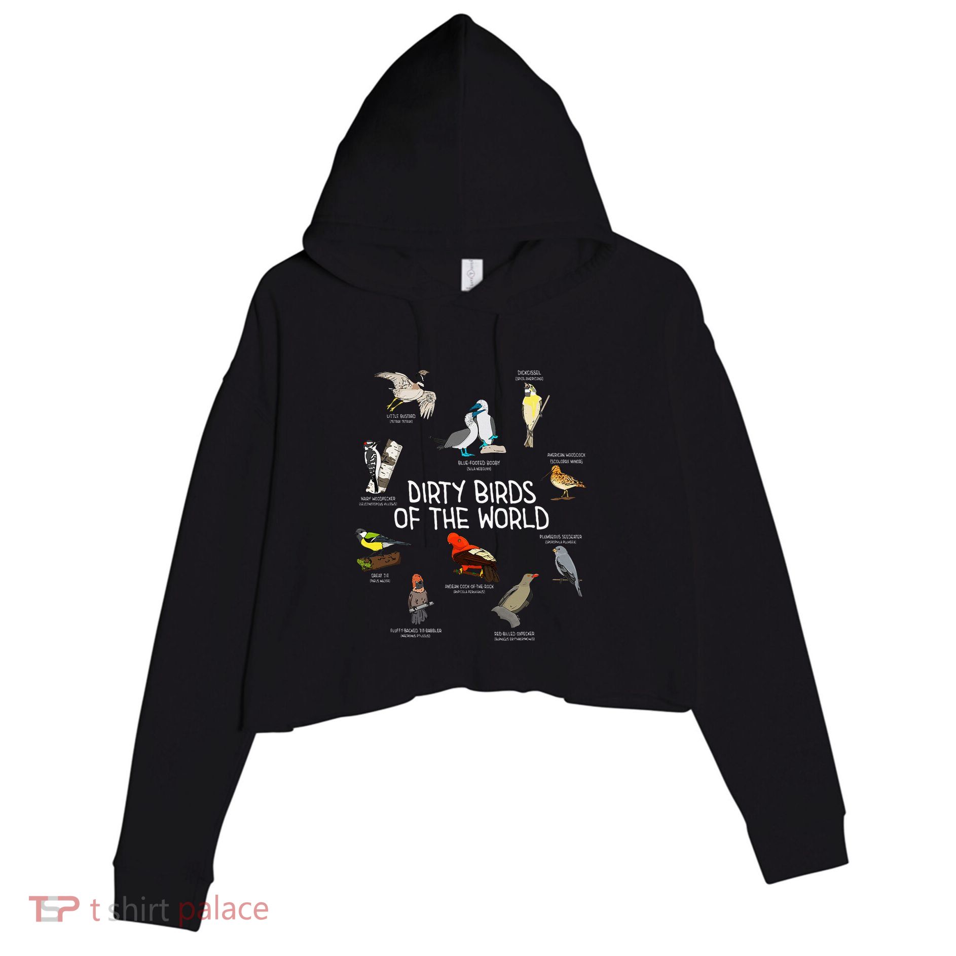 Bird Watching Dirty Birds Of The World Funny Birding Crop Fleece Hoodie
