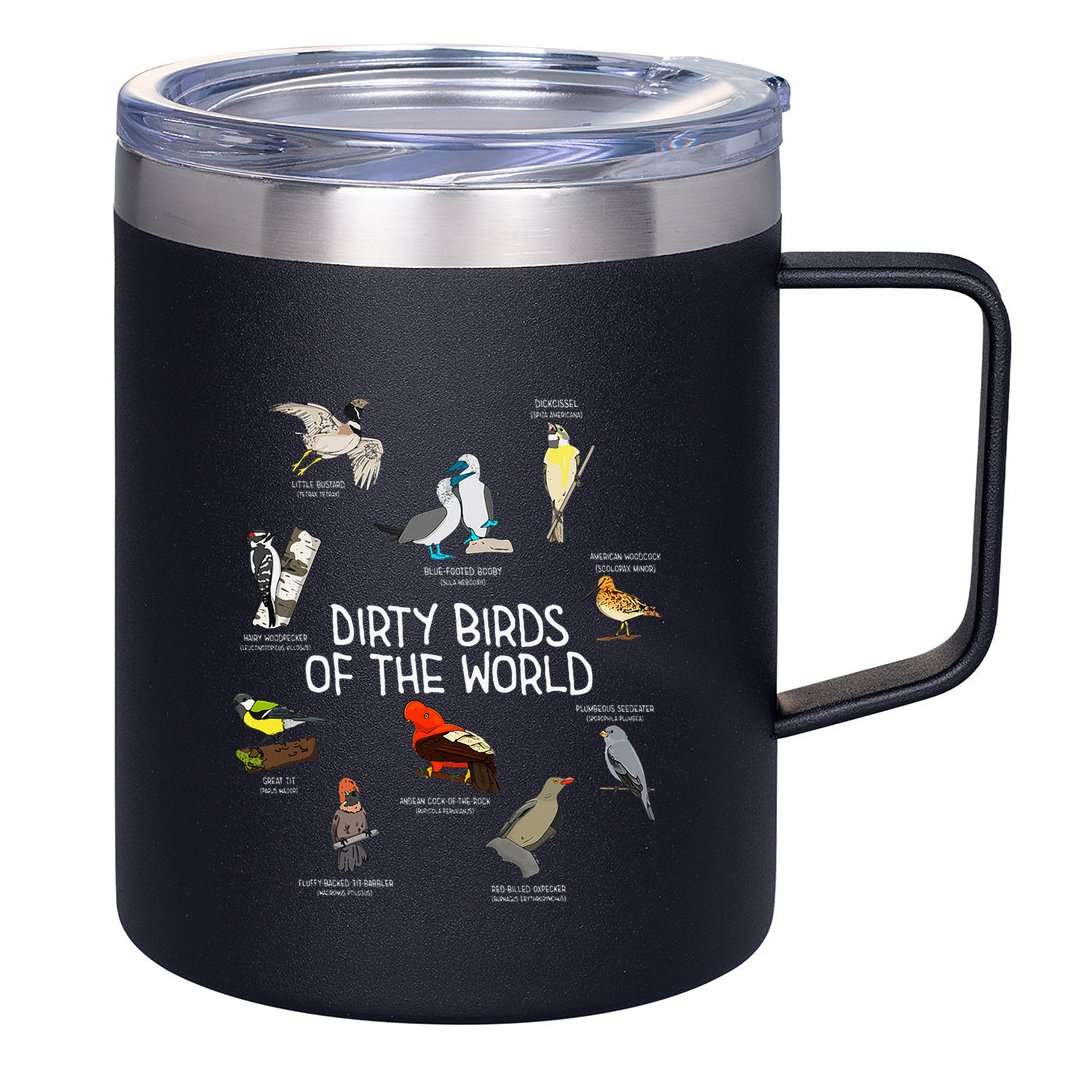 Bird Watching Dirty Birds Of The World Funny Birding 12oz Stainless Steel Coffee Mug
