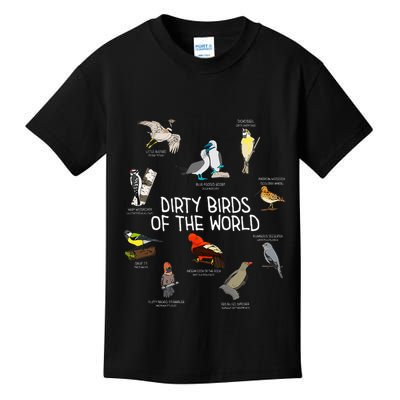 Bird Watching Dirty Birds Of The World Funny Birding Kids T-Shirt