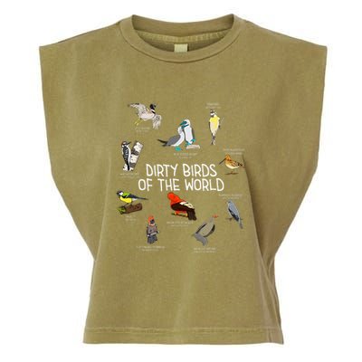 Bird Watching Dirty Birds Of The World Funny Birding Garment-Dyed Women's Muscle Tee