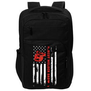 Best Welder Dad Ever Patriotic Distressed American Flag Impact Tech Backpack