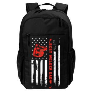 Best Welder Dad Ever Patriotic Distressed American Flag Daily Commute Backpack