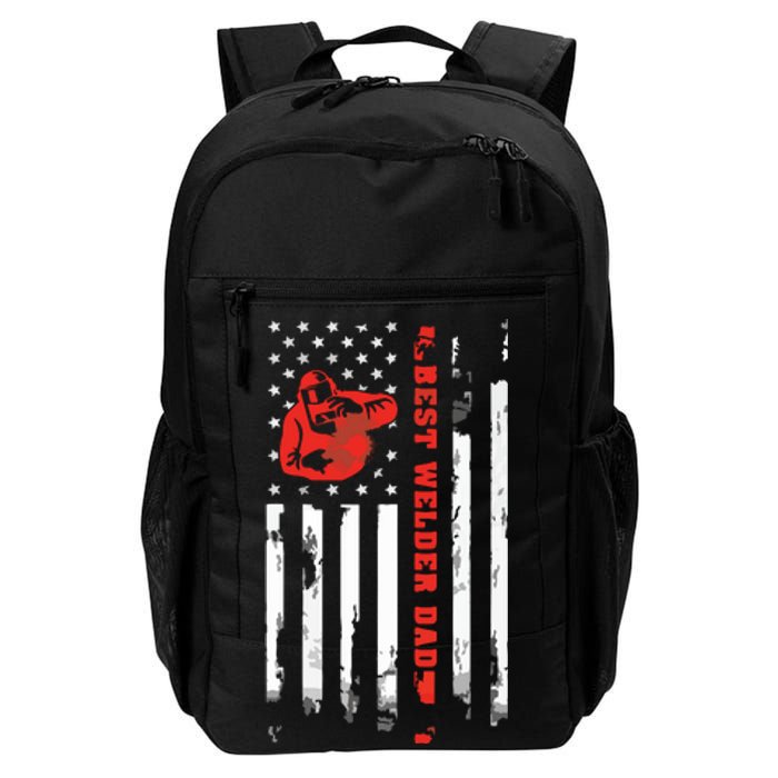 Best Welder Dad Ever Patriotic Distressed American Flag Daily Commute Backpack