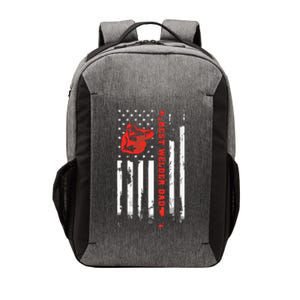 Best Welder Dad Ever Patriotic Distressed American Flag Vector Backpack