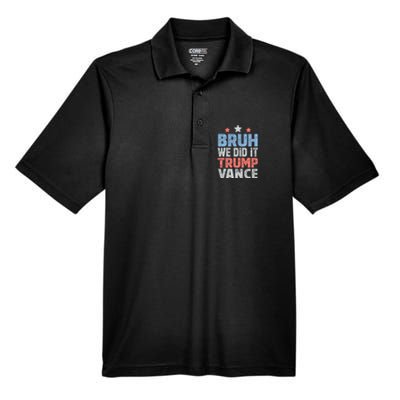 Bruh We Did It Trump Vance 2024 Men's Origin Performance Pique Polo