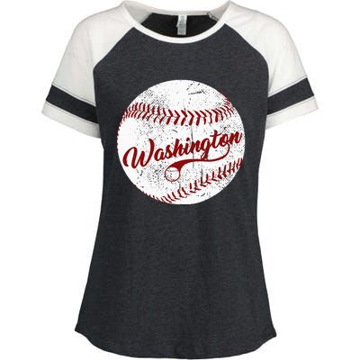 Baseball Washington Dc Team Love Baseball National Pastime Enza Ladies Jersey Colorblock Tee