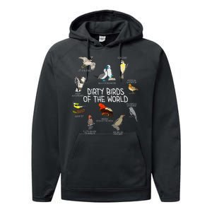 Bird Watching Dirty Birds Of The World Funny Birding Performance Fleece Hoodie