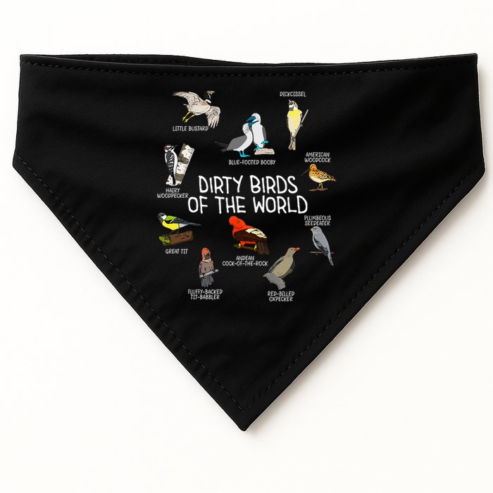 Bird Watching Dirty Birds Of The World Funny Birding USA-Made Doggie Bandana