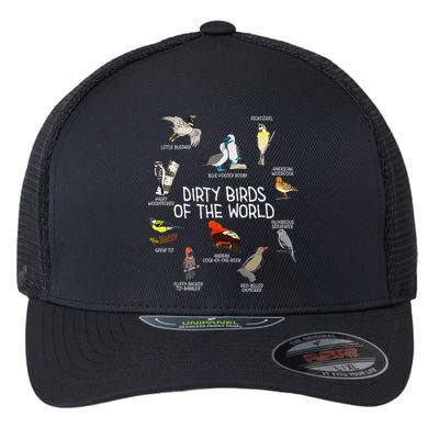 Bird Watching Dirty Birds Of The World Funny Birding Flexfit Unipanel Trucker Cap