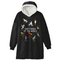 Bird Watching Dirty Birds Of The World Funny Birding Hooded Wearable Blanket