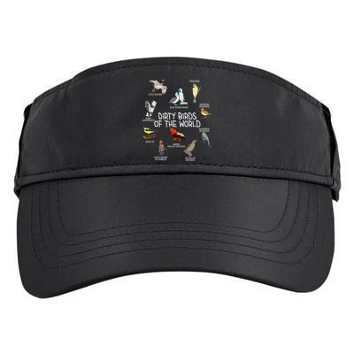 Bird Watching Dirty Birds Of The World Funny Birding Adult Drive Performance Visor