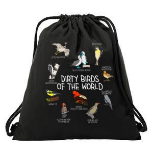 Bird Watching Dirty Birds Of The World Funny Birding Drawstring Bag