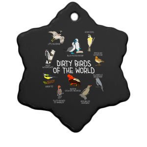 Bird Watching Dirty Birds Of The World Funny Birding Ceramic Star Ornament