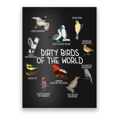 Bird Watching Dirty Birds Of The World Funny Birding Poster