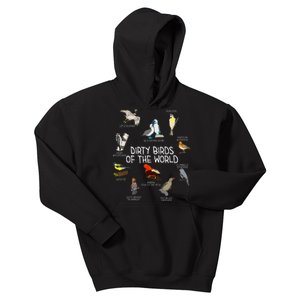 Bird Watching Dirty Birds Of The World Funny Birding Kids Hoodie