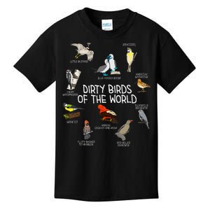 Bird Watching Dirty Birds Of The World Funny Birding Kids T-Shirt