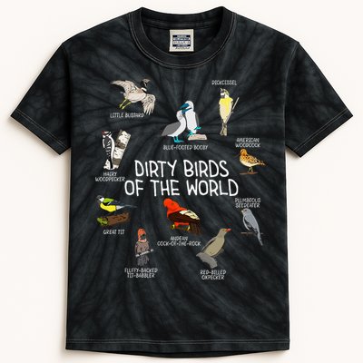 Bird Watching Dirty Birds Of The World Funny Birding Kids Tie-Dye T-Shirt