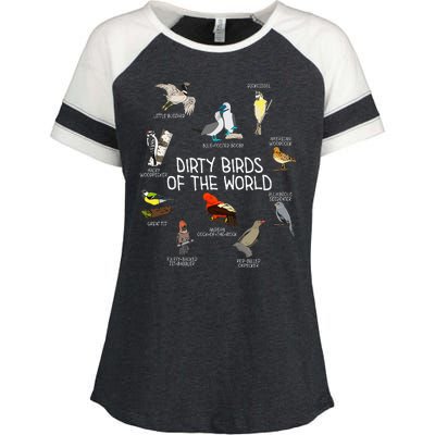 Bird Watching Dirty Birds Of The World Funny Birding Enza Ladies Jersey Colorblock Tee